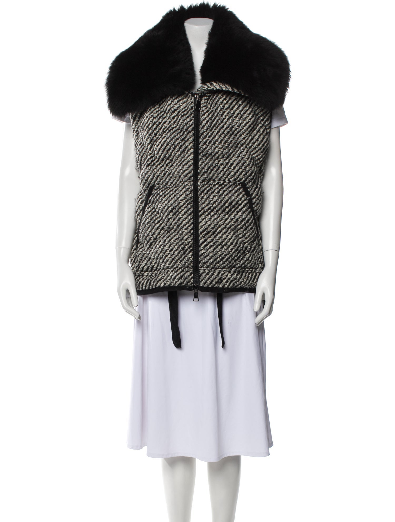 Moncler Wool Tweed Pattern Vest