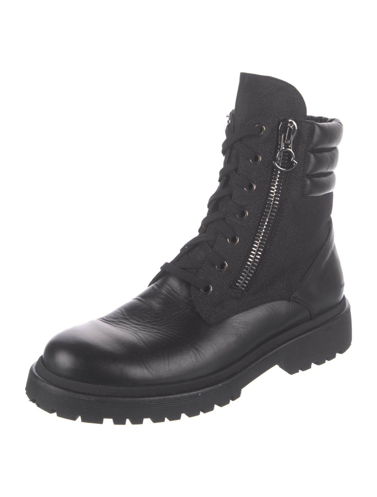 Moncler Leather Combat Boots