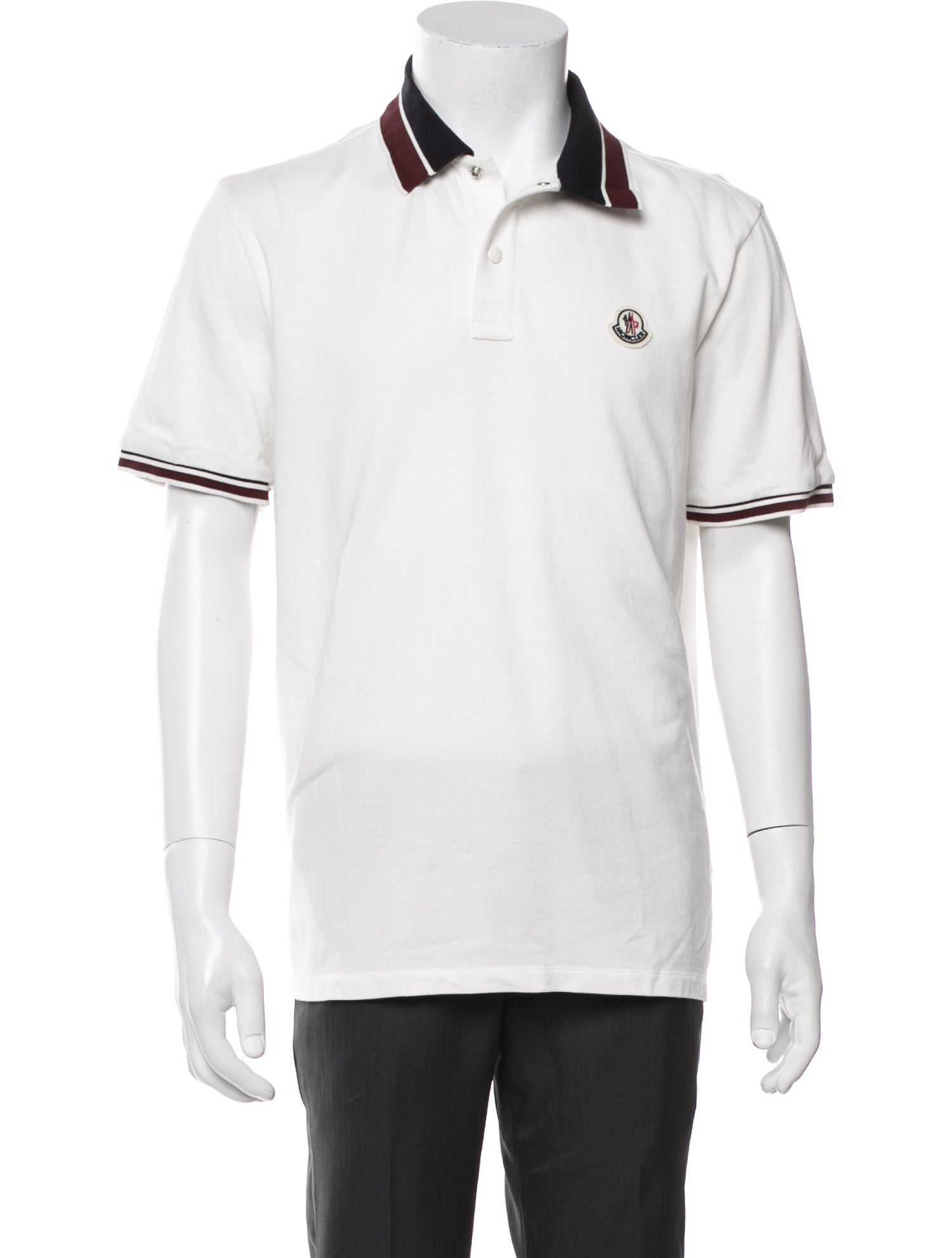 Moncler Striped Collar Polo Shirt
