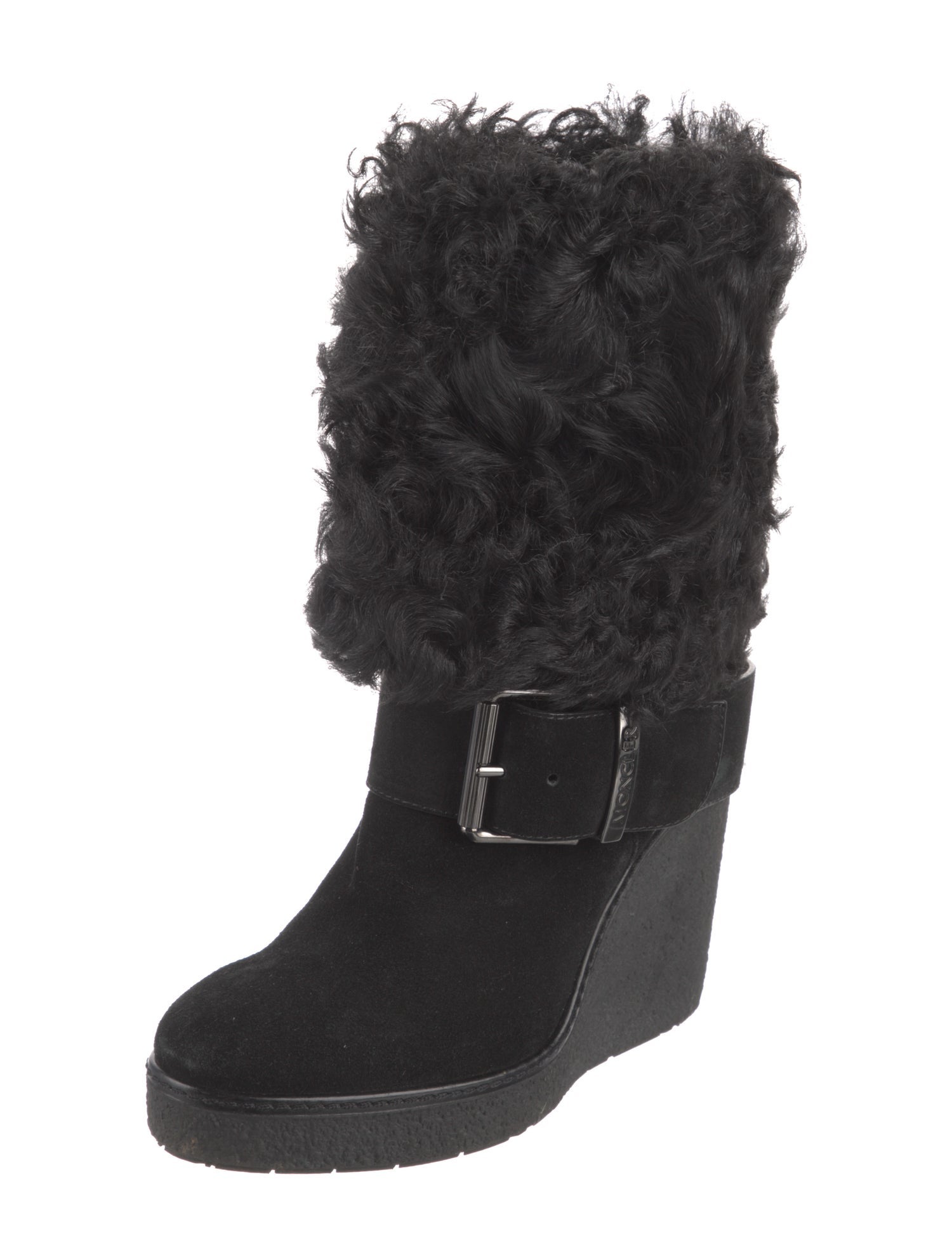 Moncler Suede Fur Trim Boots