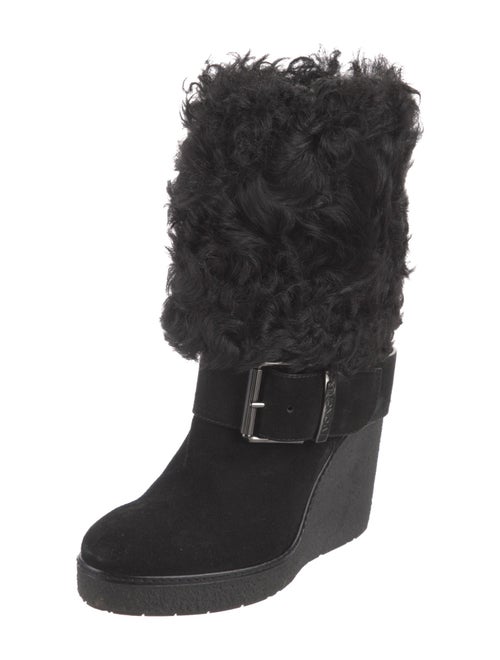 Moncler Suede Fur Trim Boots
