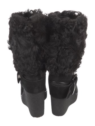 Moncler Suede Fur Trim Boots