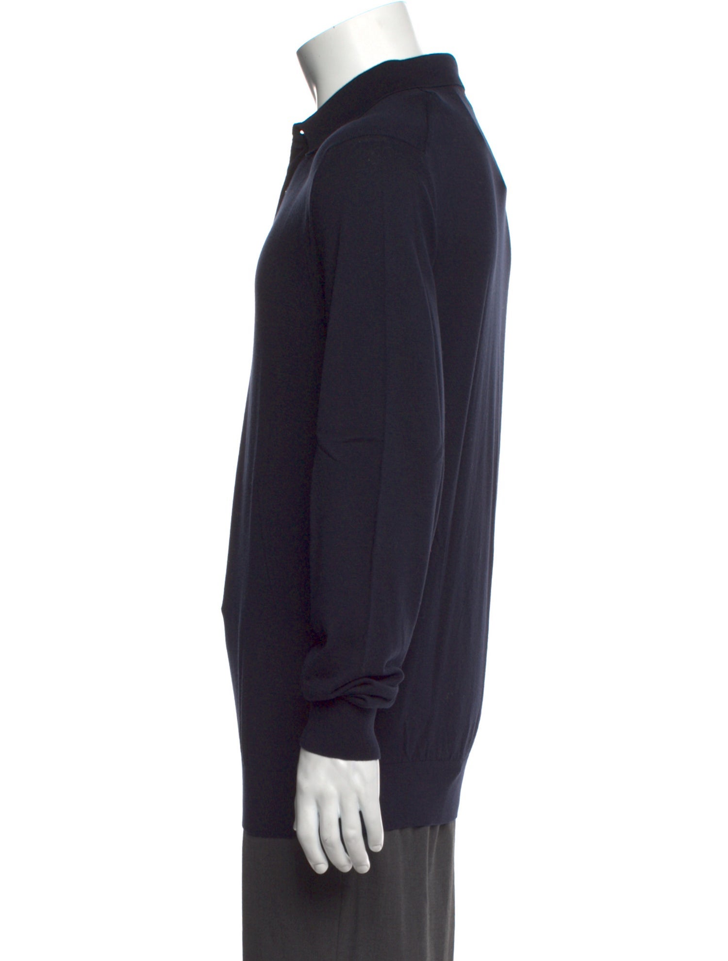 Moncler V-Neck Long Sleeve Polo Shirt w/ Tags