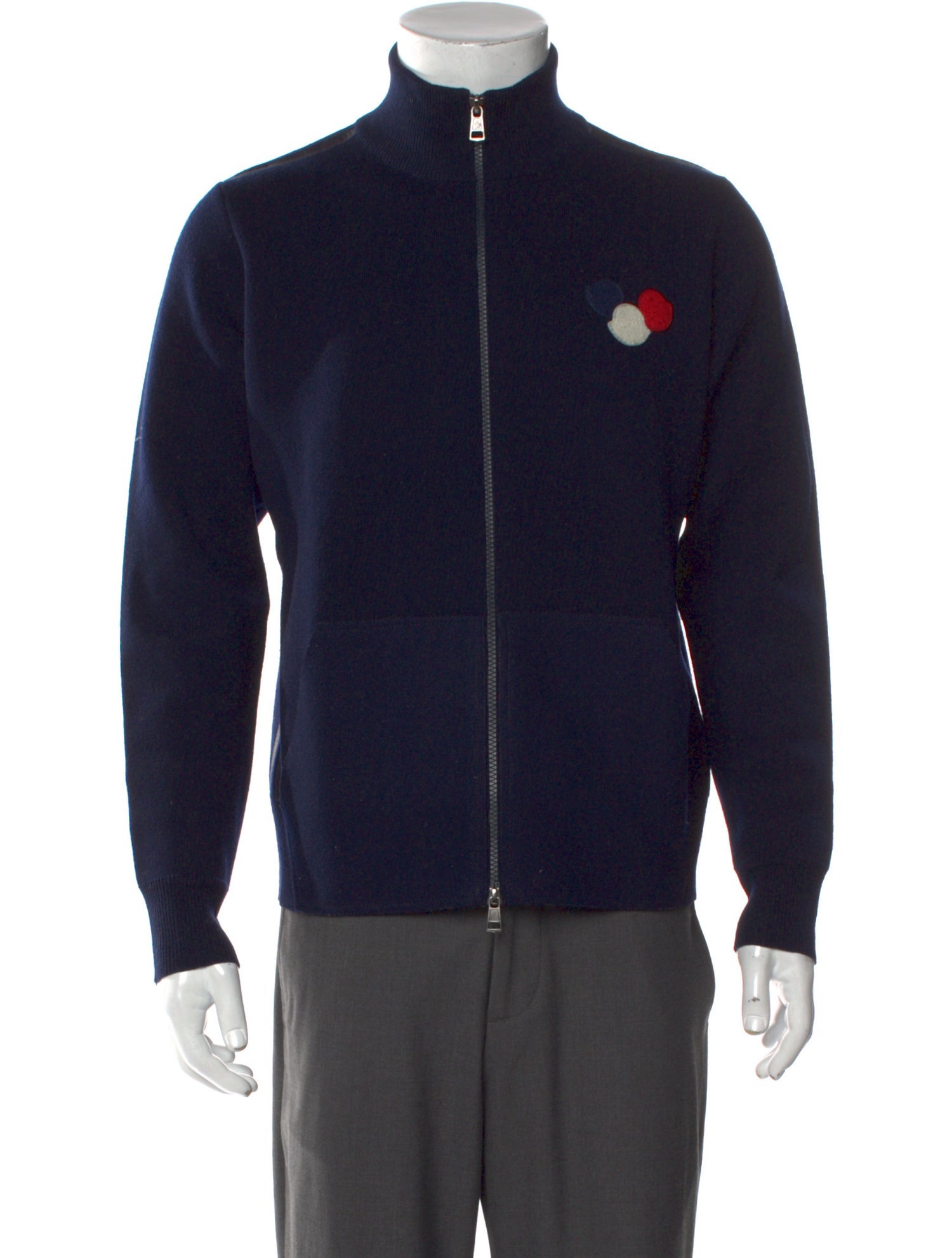 Moncler Wool Mock Neck Cardigan