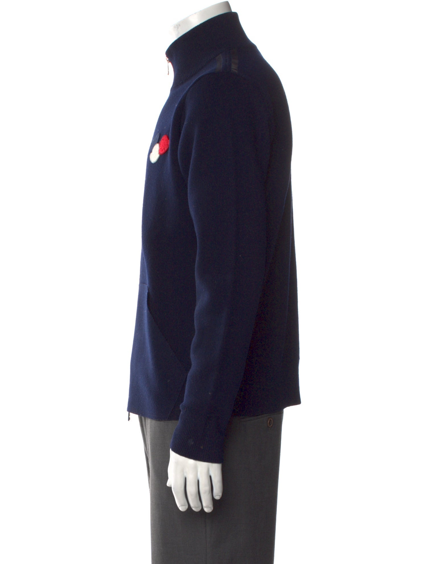 Moncler Wool Mock Neck Cardigan