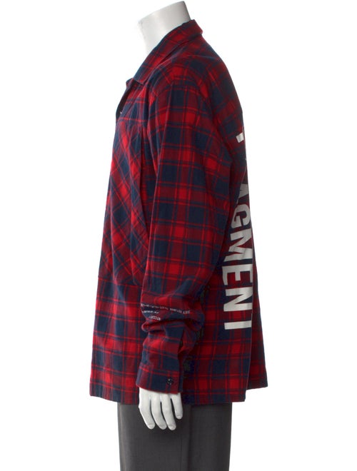 Moncler Plaid Print Long Sleeve Shirt