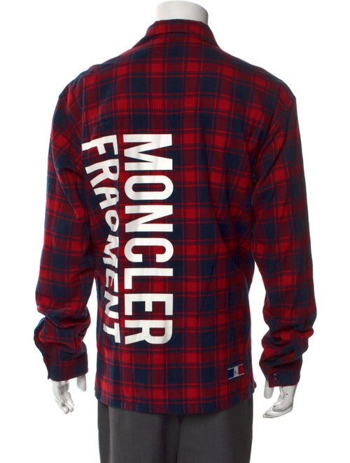 Moncler Plaid Print Long Sleeve Shirt