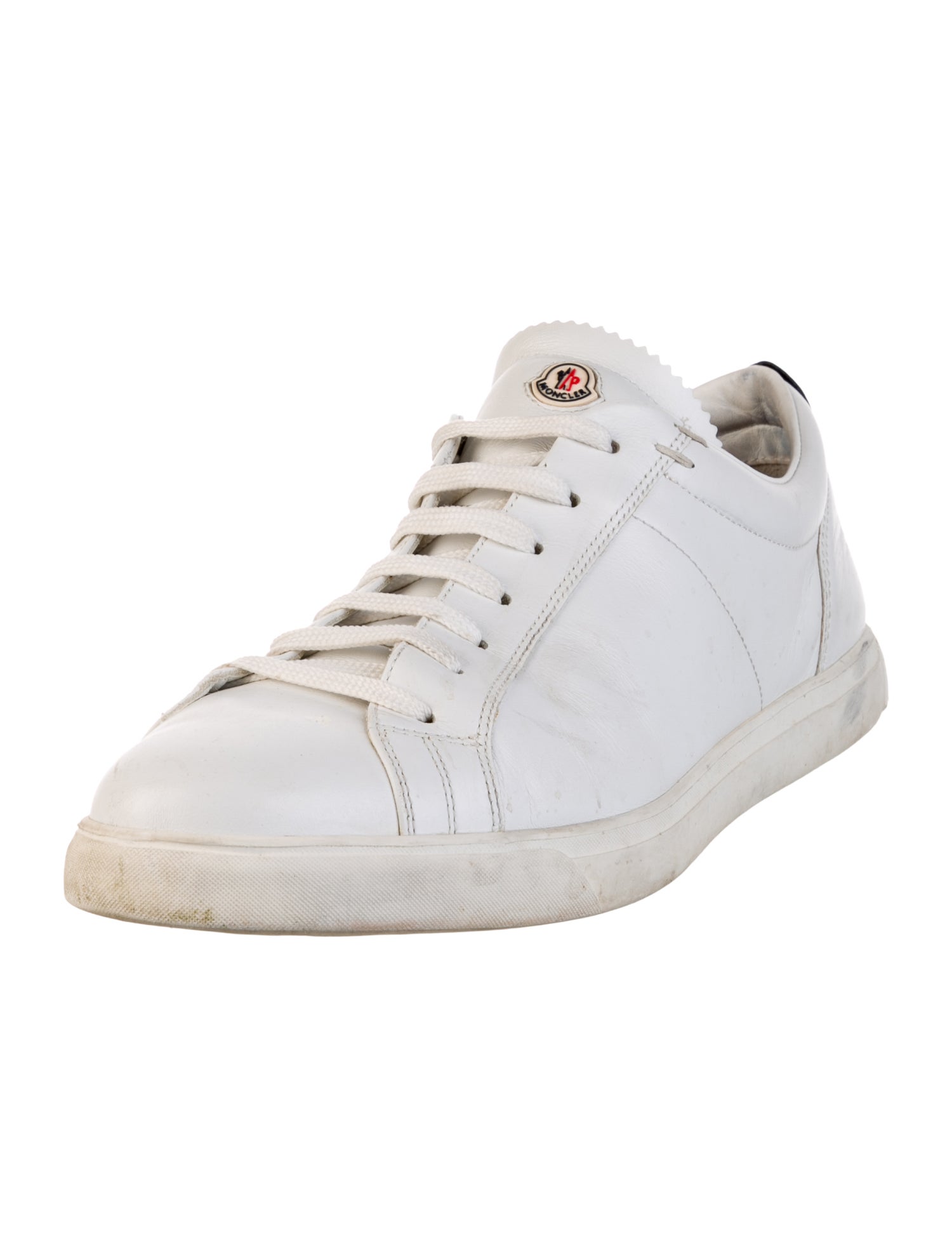 Moncler Leather Scalloped Accent Sneakers