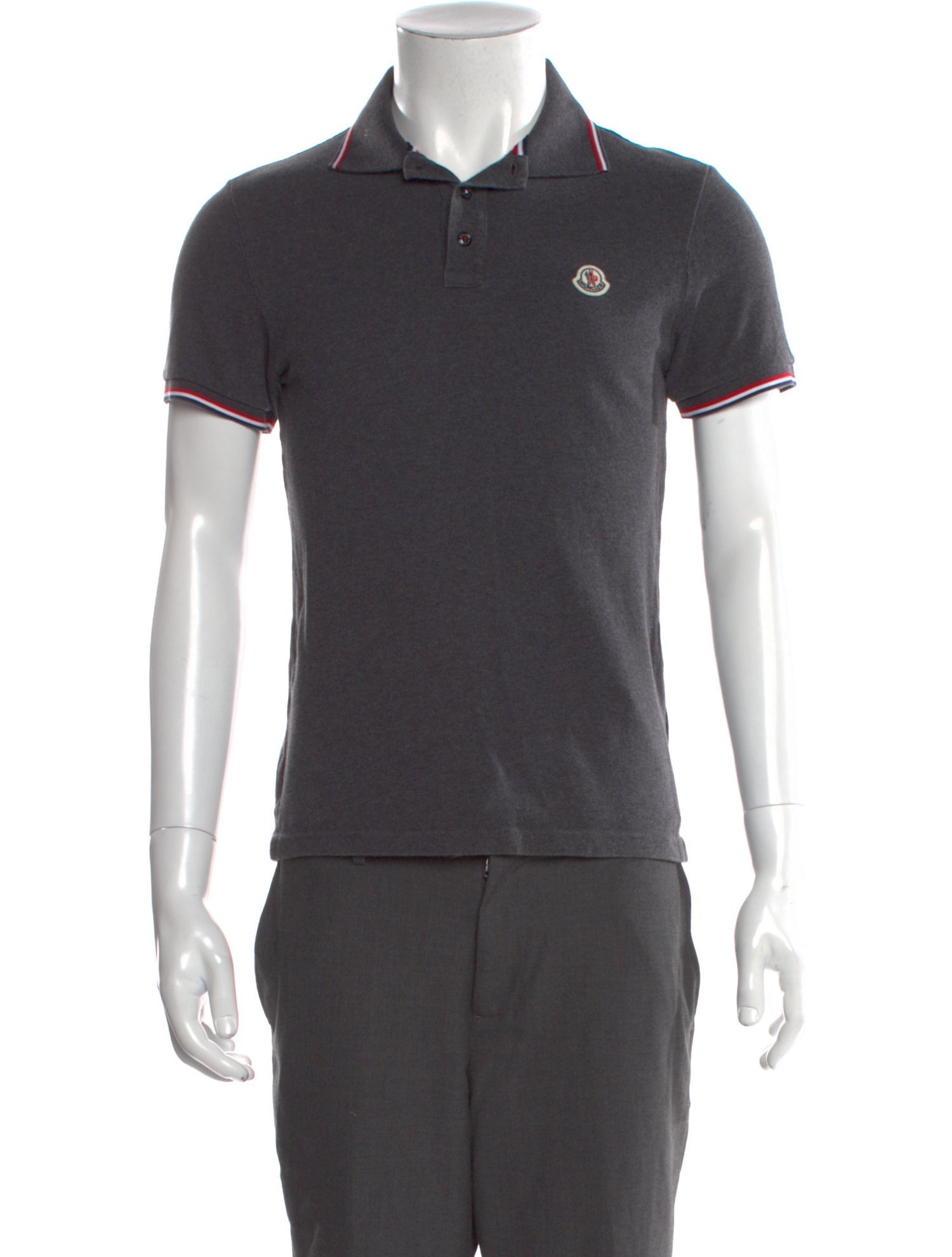 Moncler Striped Collar Polo Shirt