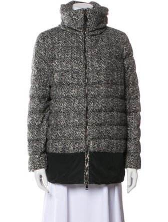 Moncler Virgin Wool Colorblock Pattern Down Jacket