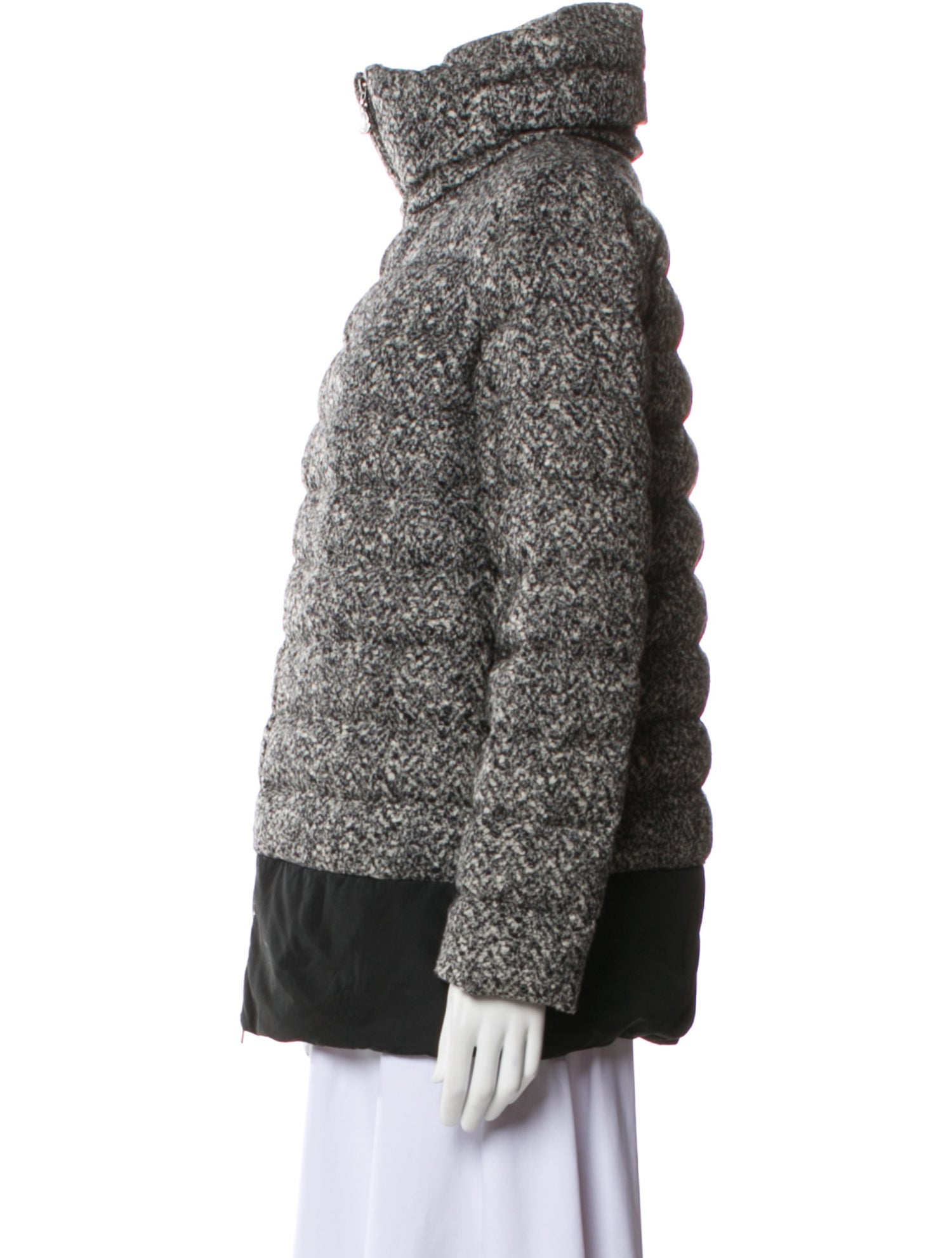 Moncler Virgin Wool Colorblock Pattern Down Jacket