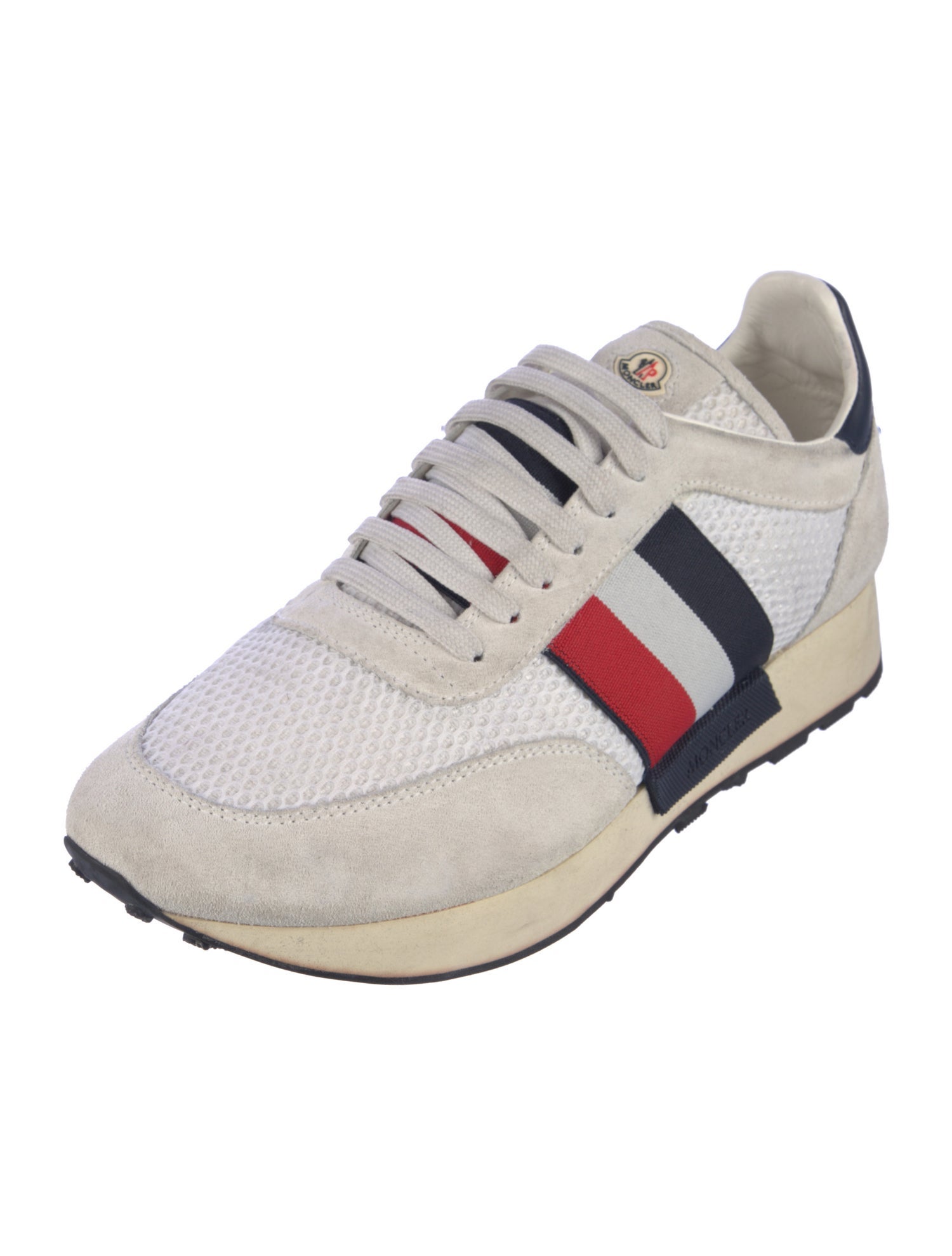 Moncler Suede Striped Athletic Sneakers