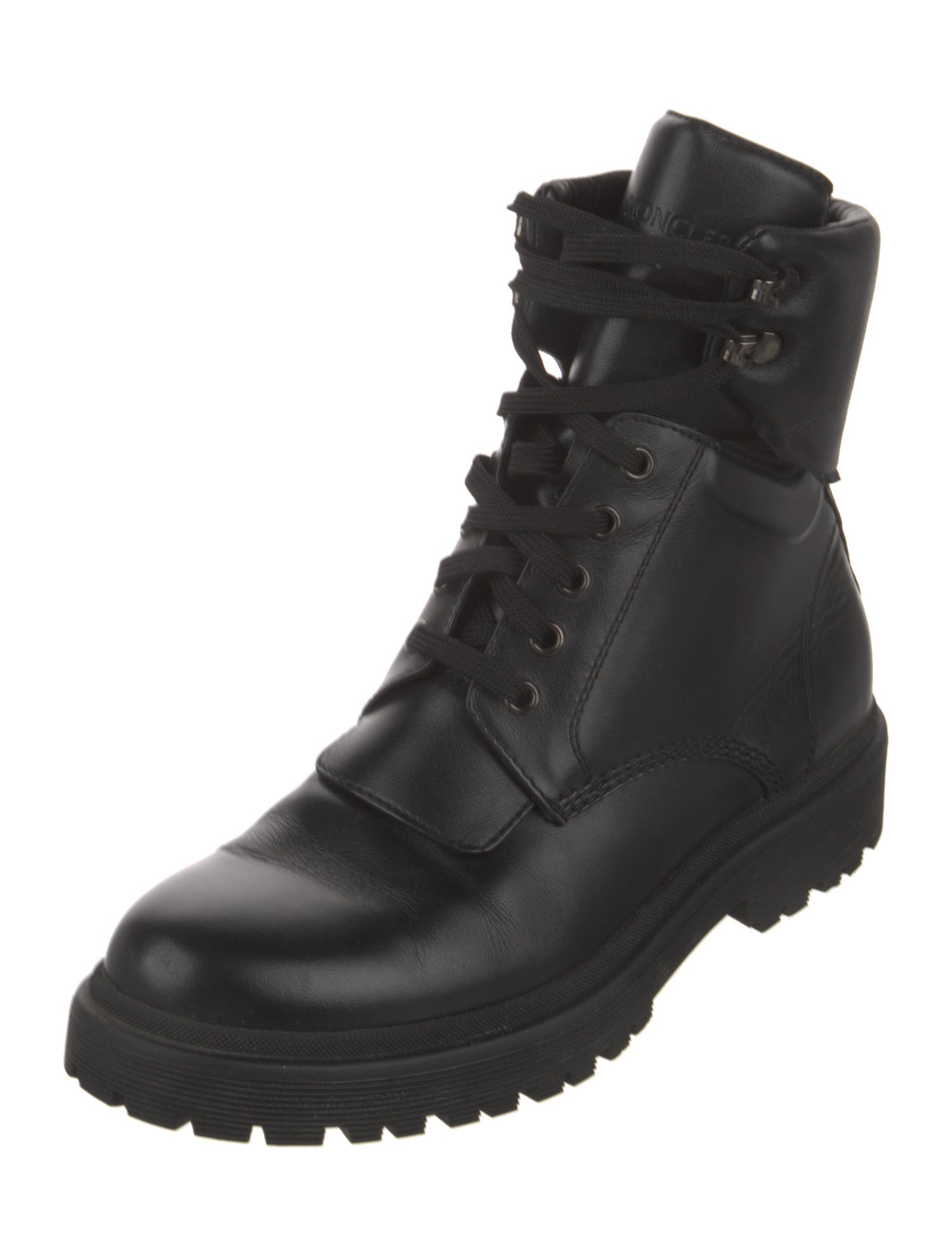 Moncler Leather Combat Boots