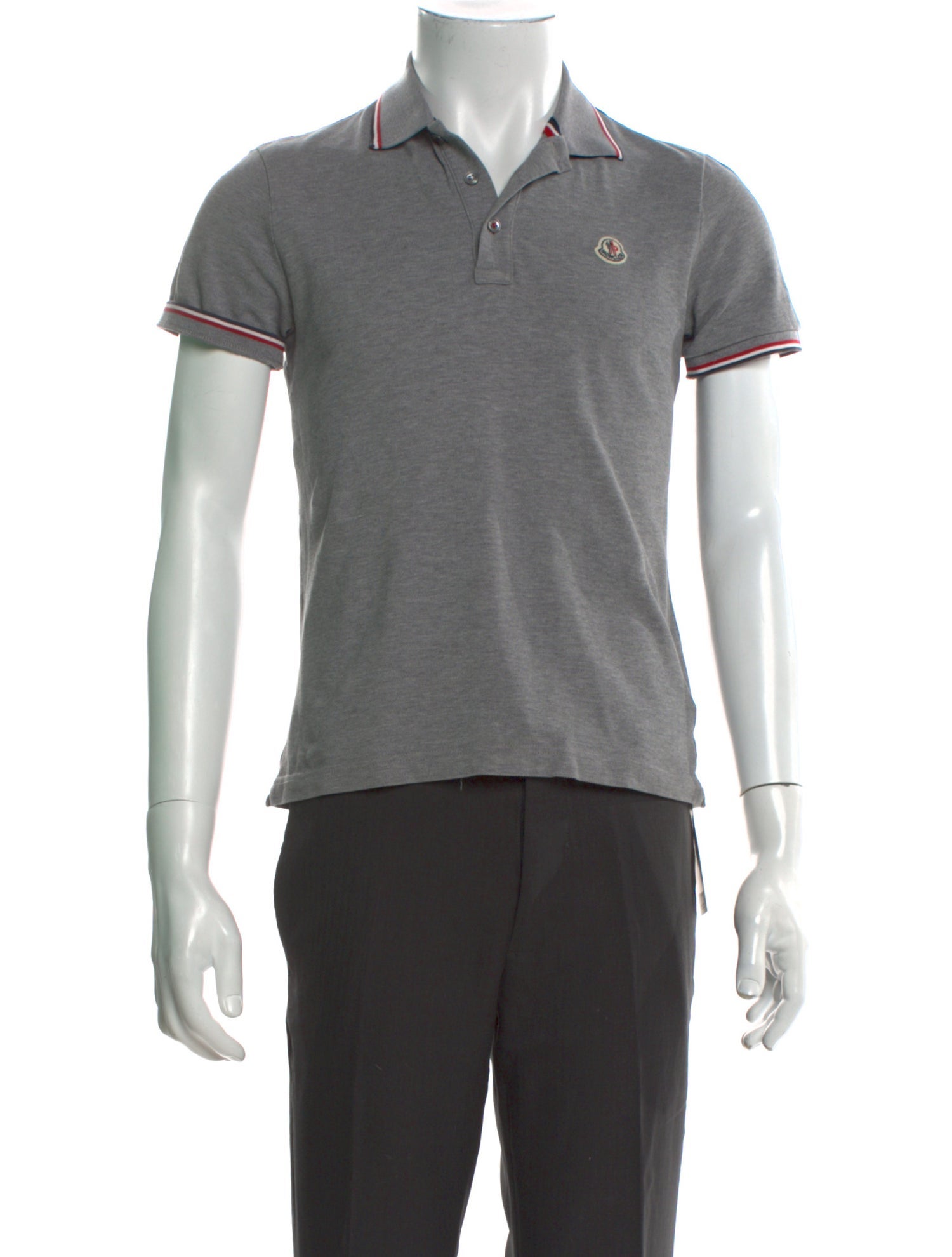 Moncler Striped Collar Polo Shirt
