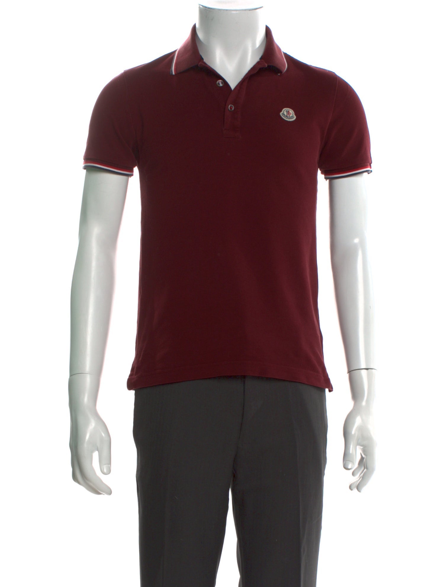 Moncler Striped Collar Polo Shirt