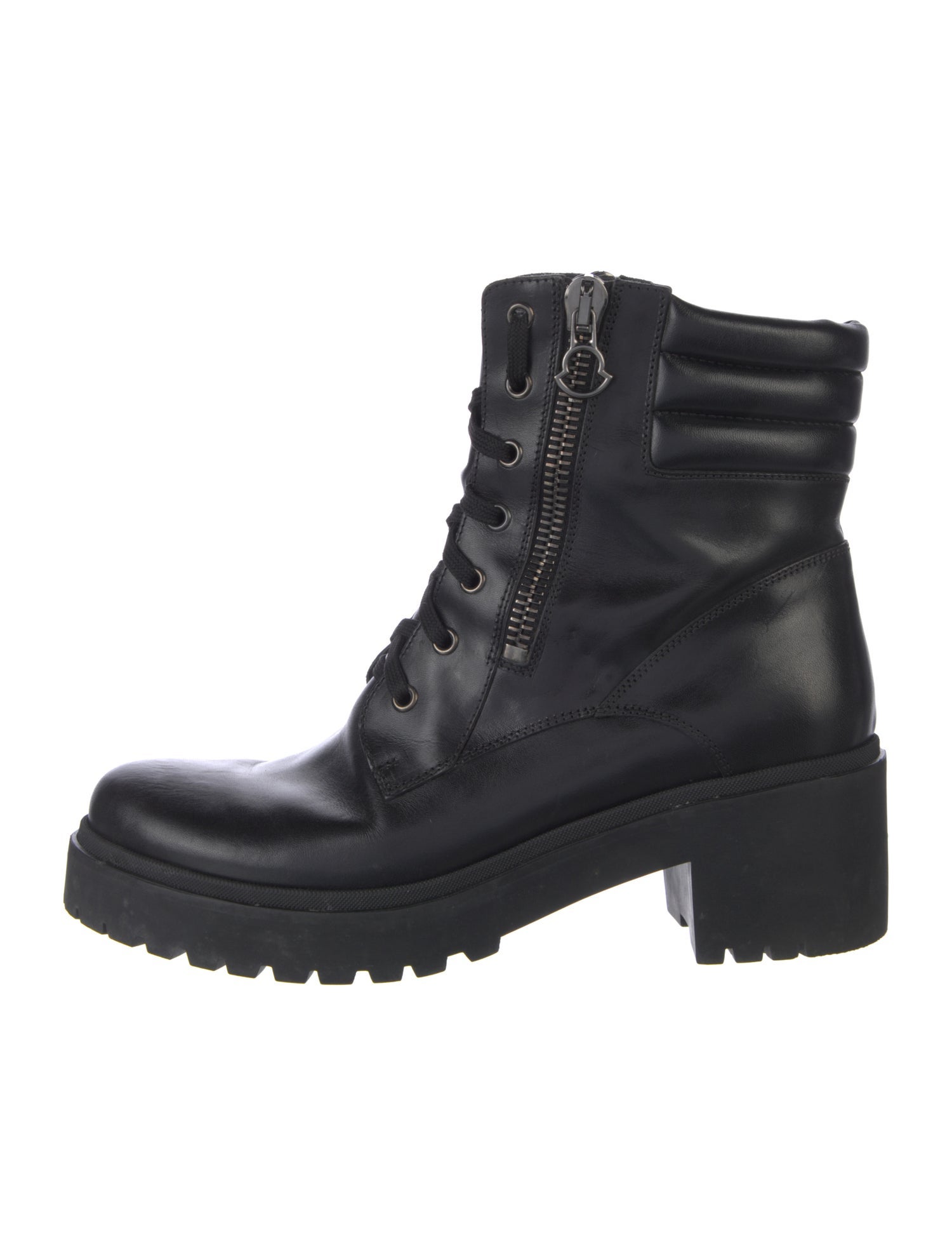 Moncler Leather Combat Boots