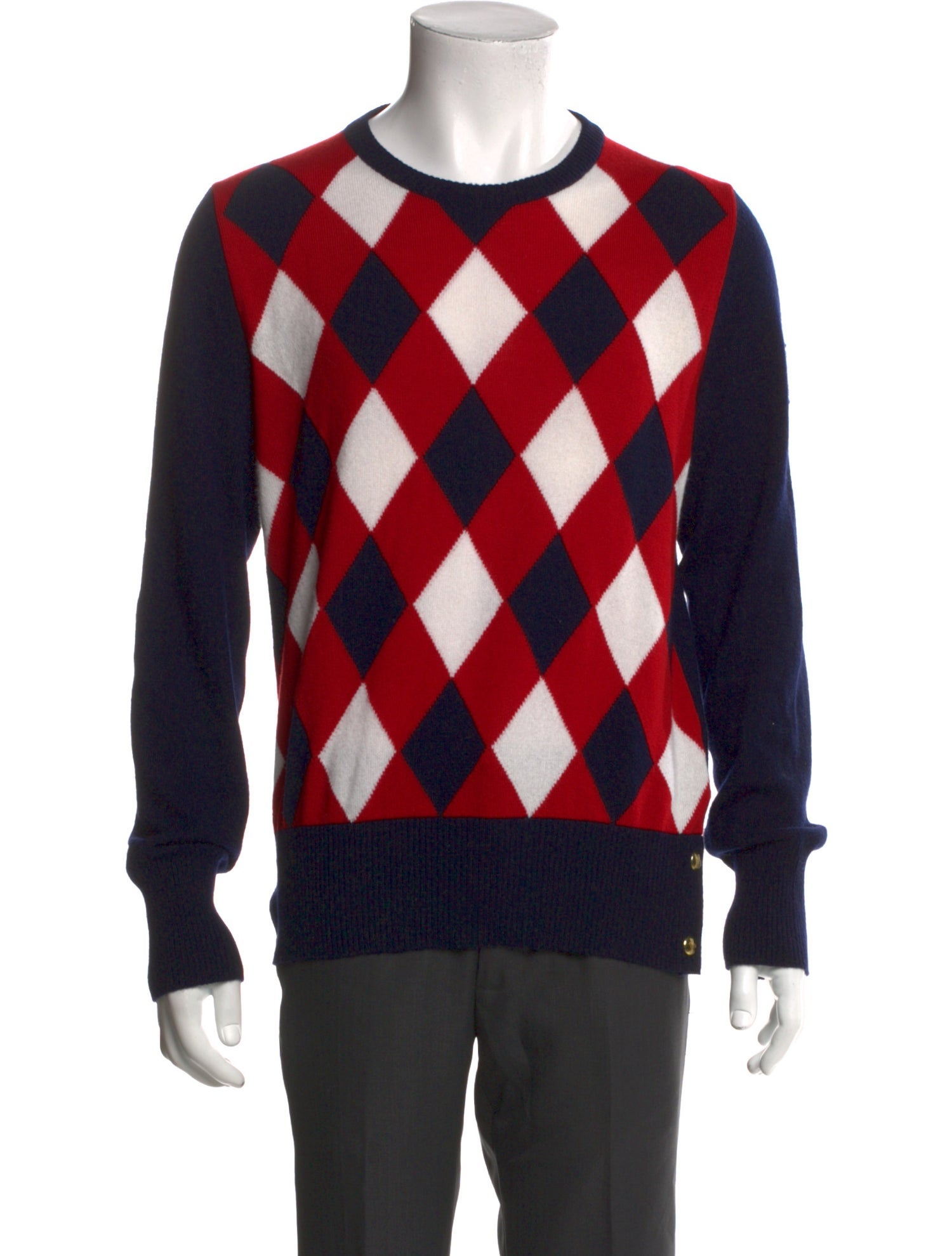 Moncler Cashmere Plaid Print Pullover