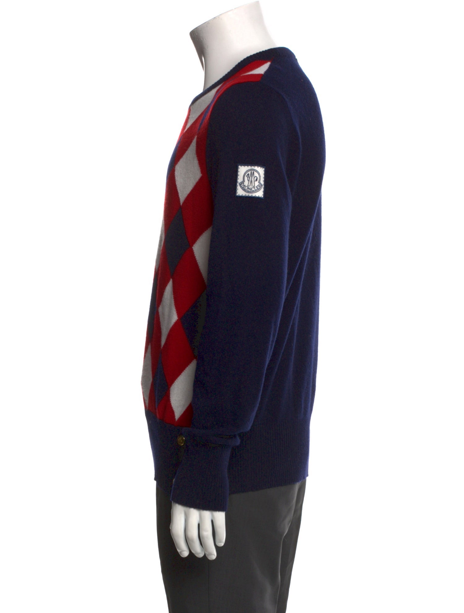 Moncler Cashmere Plaid Print Pullover