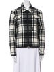 Moncler Virgin Wool Plaid Print Down Jacket