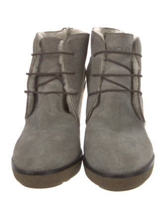 Moncler Suede Lace-Up Boots