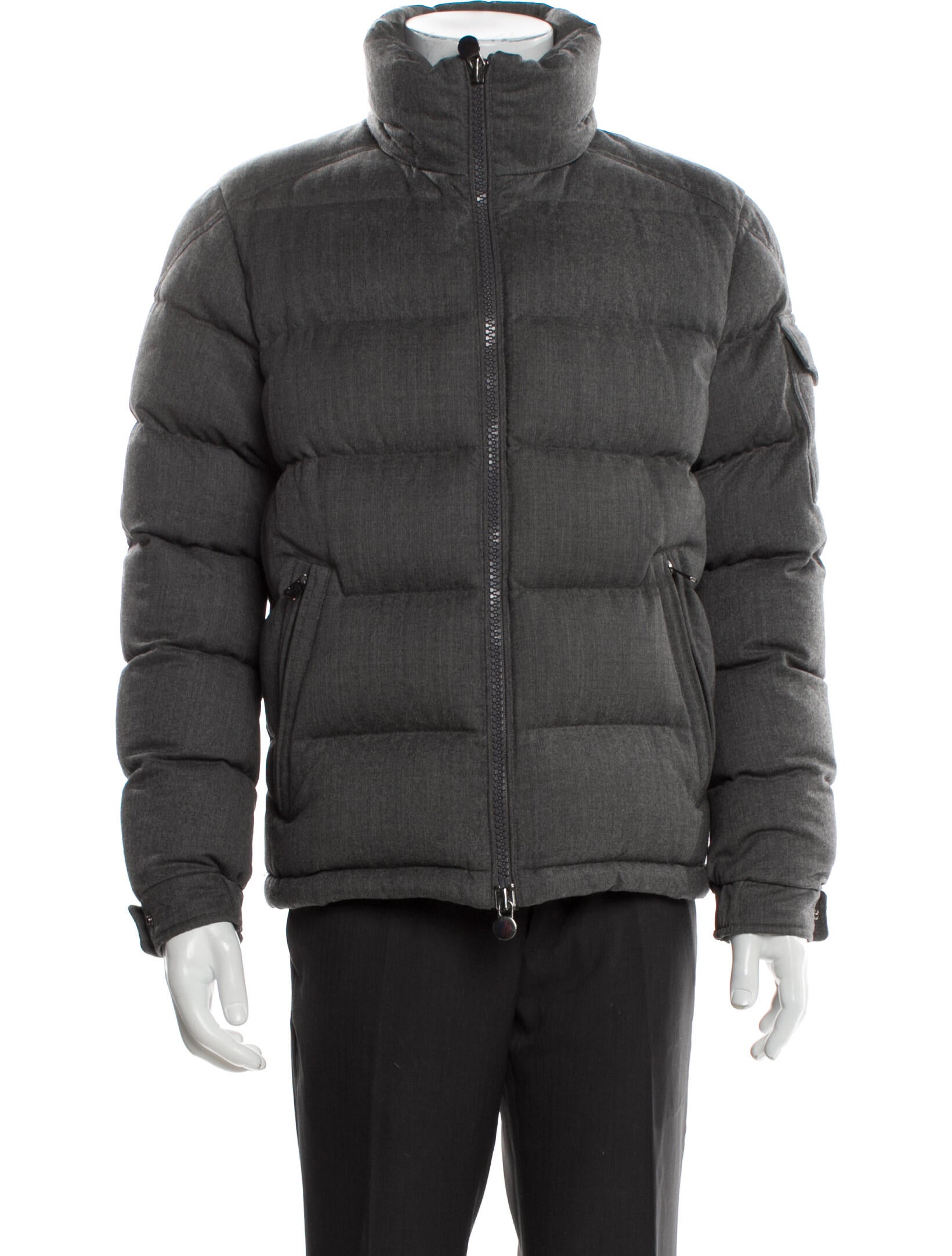 Moncler Quilted Pattern Virgin Wool Puffer Coat