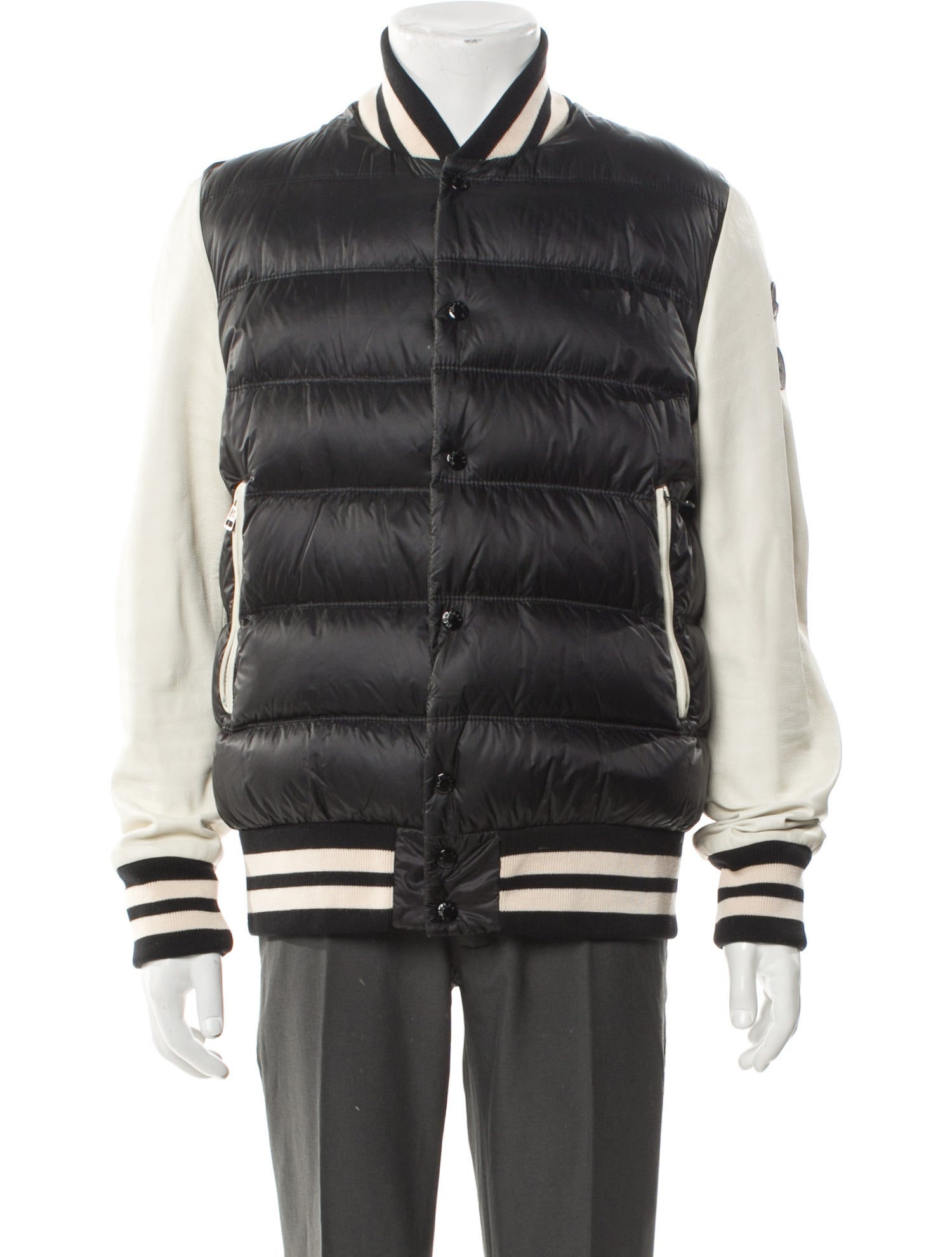 Moncler Colorblock Pattern Bomber Jacket