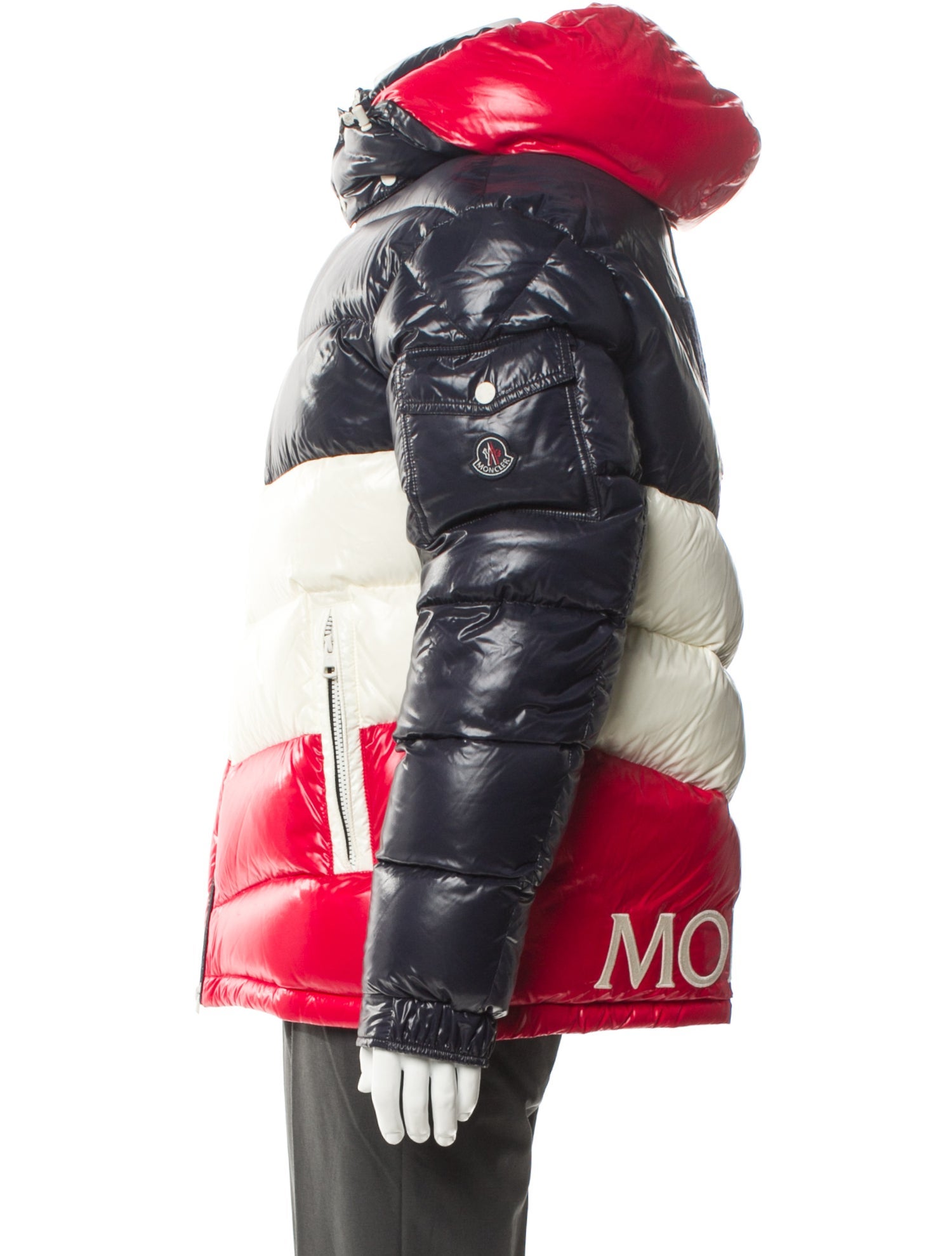 Moncler Colorblock Pattern Puffer Coat