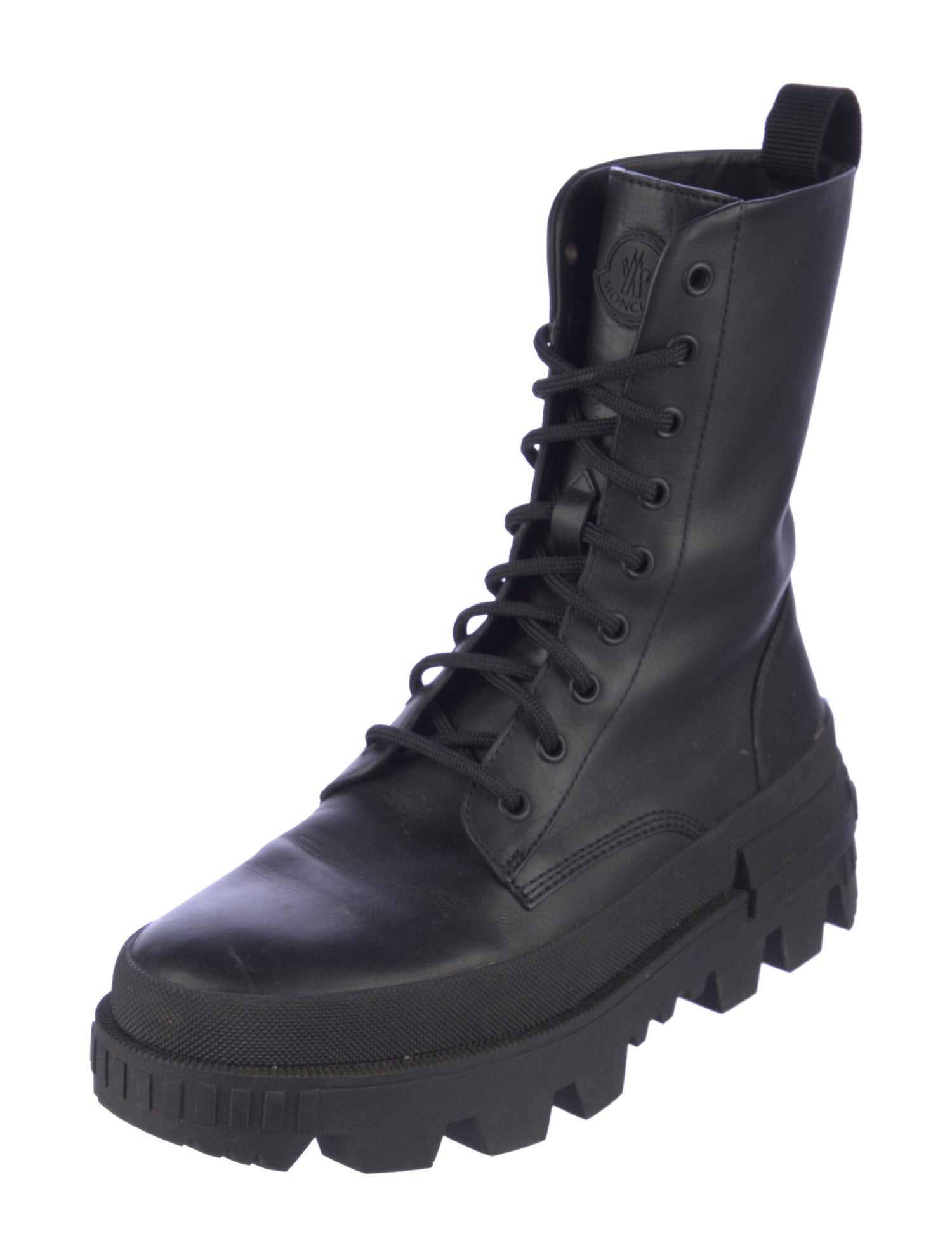 Moncler Leather Combat Boots