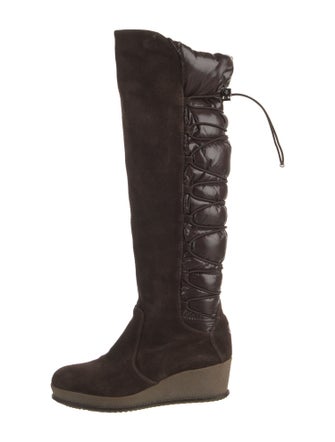 Moncler Suede Lace-Up Boots