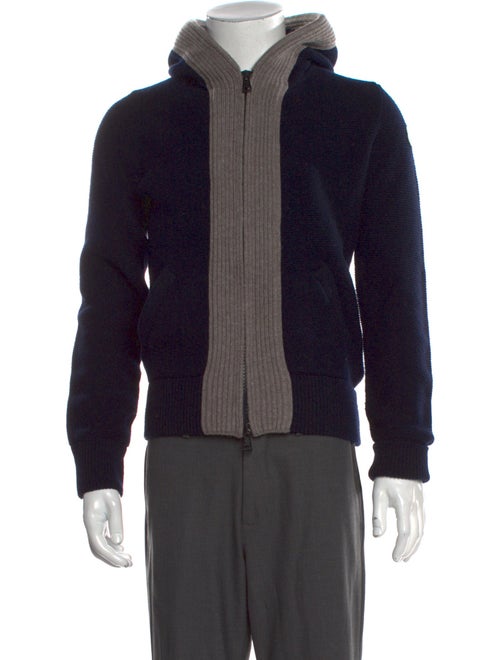 Moncler Virgin Wool Mock Neck Cardigan