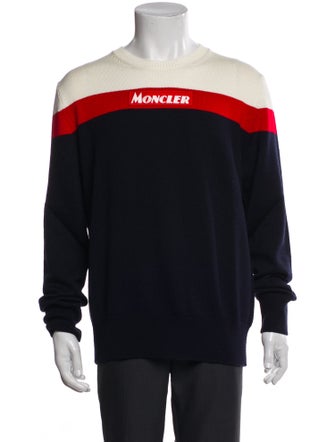 Moncler Virgin Wool Colorblock Pattern Pullover
