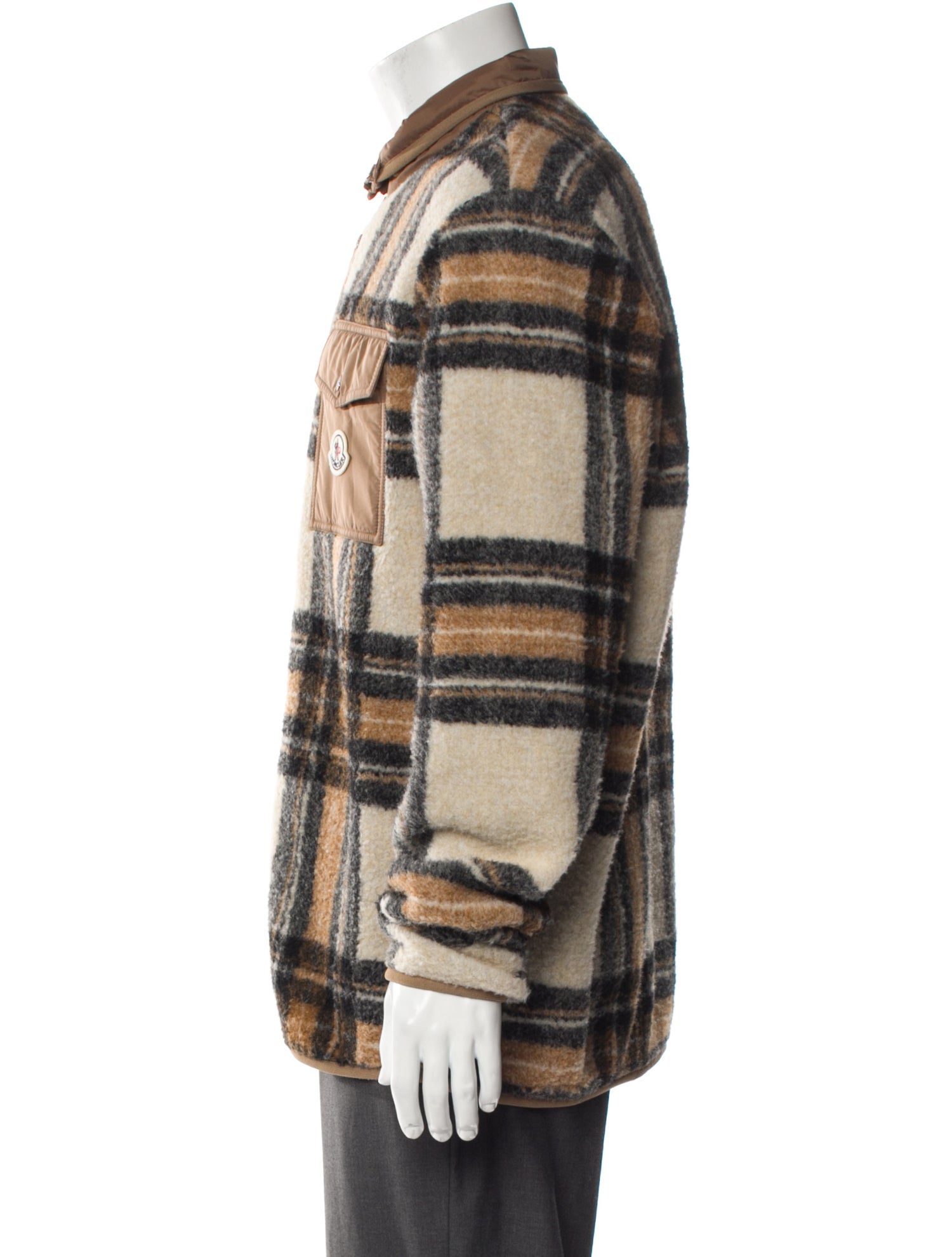 Moncler Plaid Print Trucker Jacket