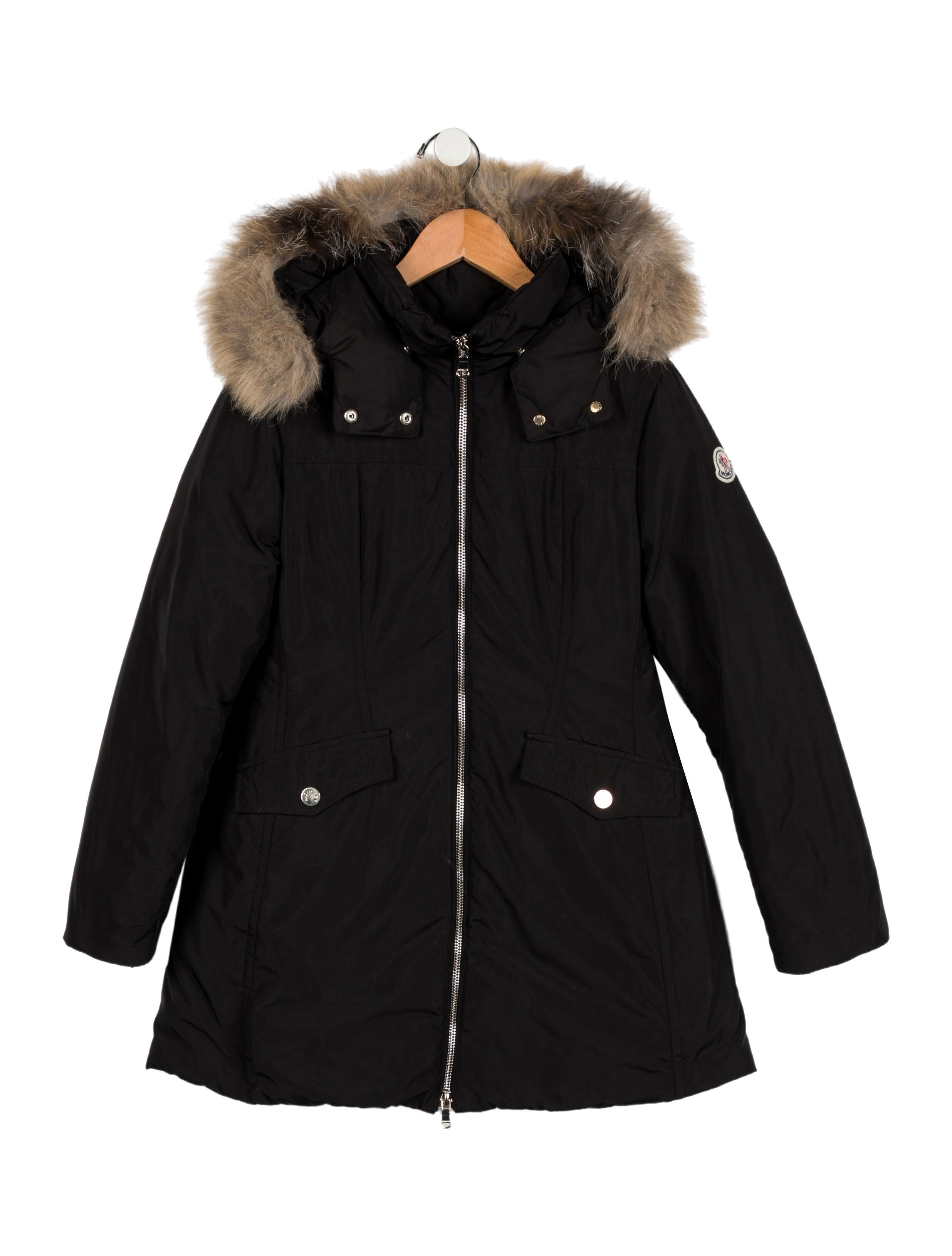 Moncler Kids' Down Fur Trim Coat