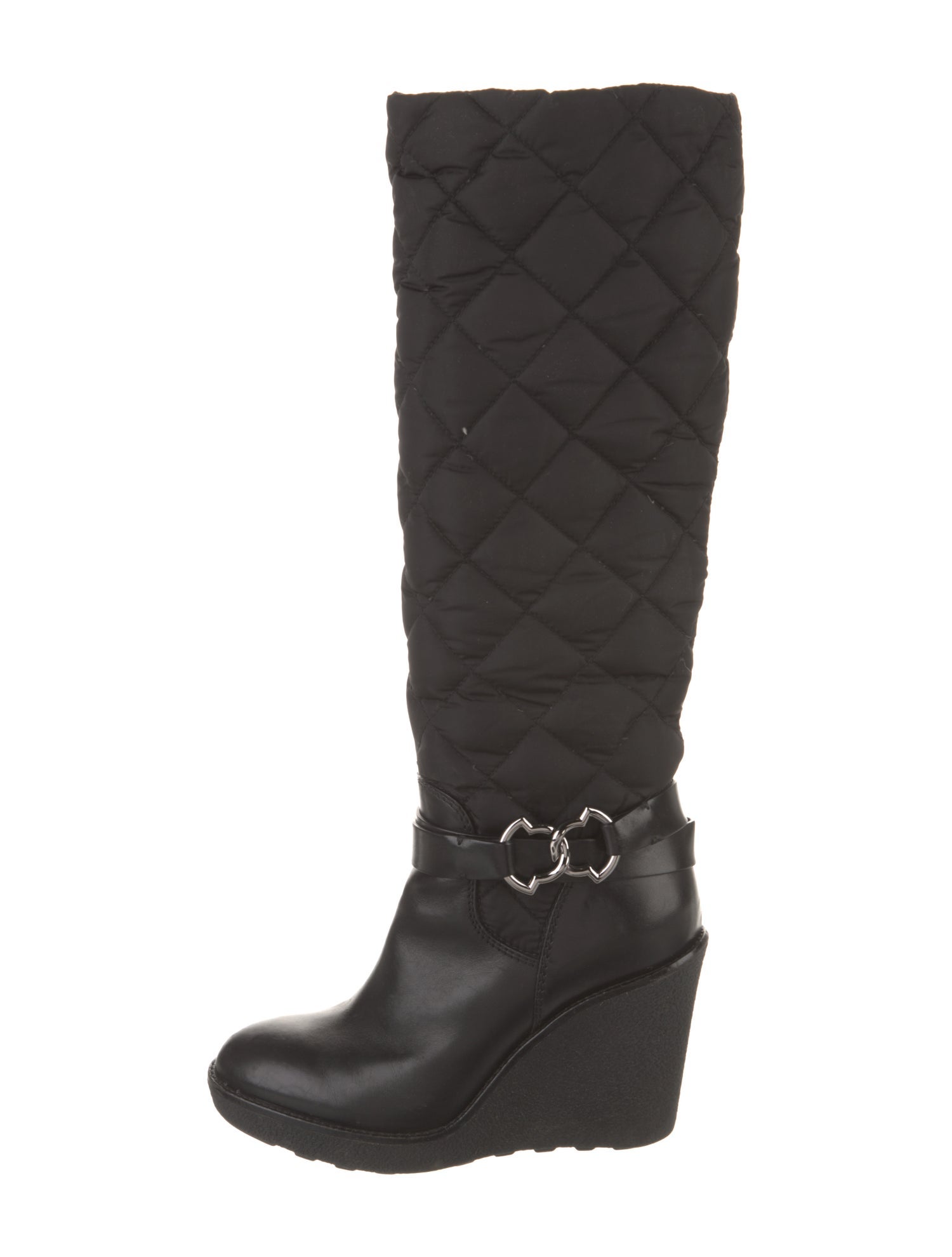 Moncler Quilted Pattern Nylon Rain Boots