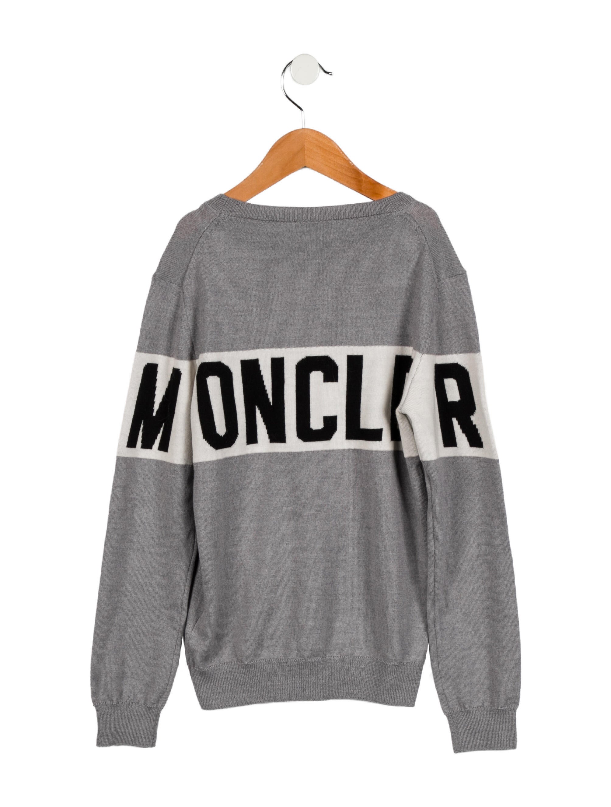 Moncler Kids' Virgin Wool Logo Sweater