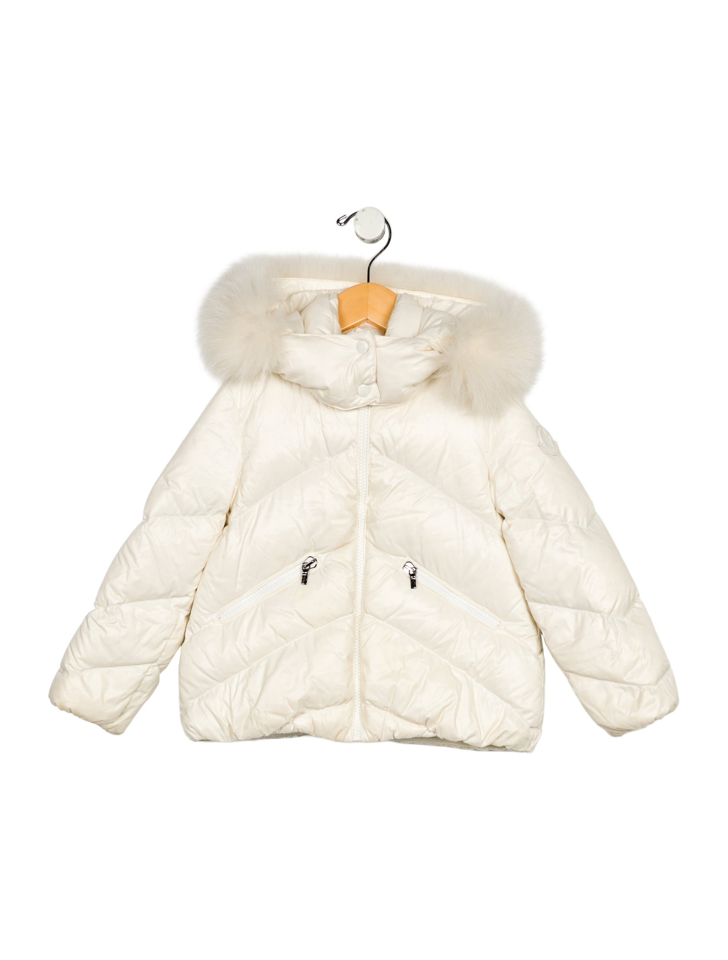 Moncler Girls' Fur Trimmed Down Jacket