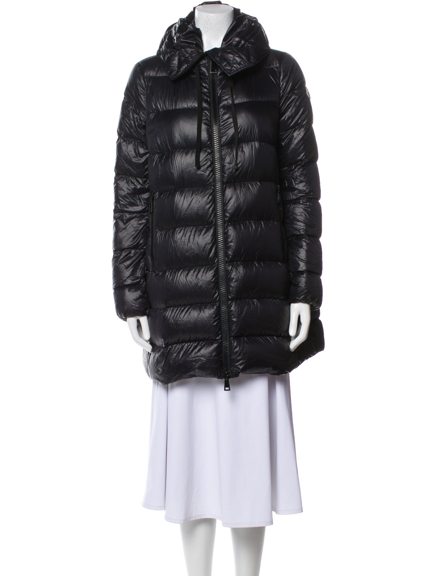 Moncler Nylon Faux Fur Coat