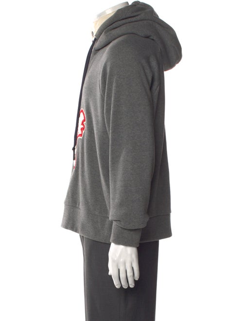 Moncler Grenoble Quilted Pattern Graphic Print Hoodie