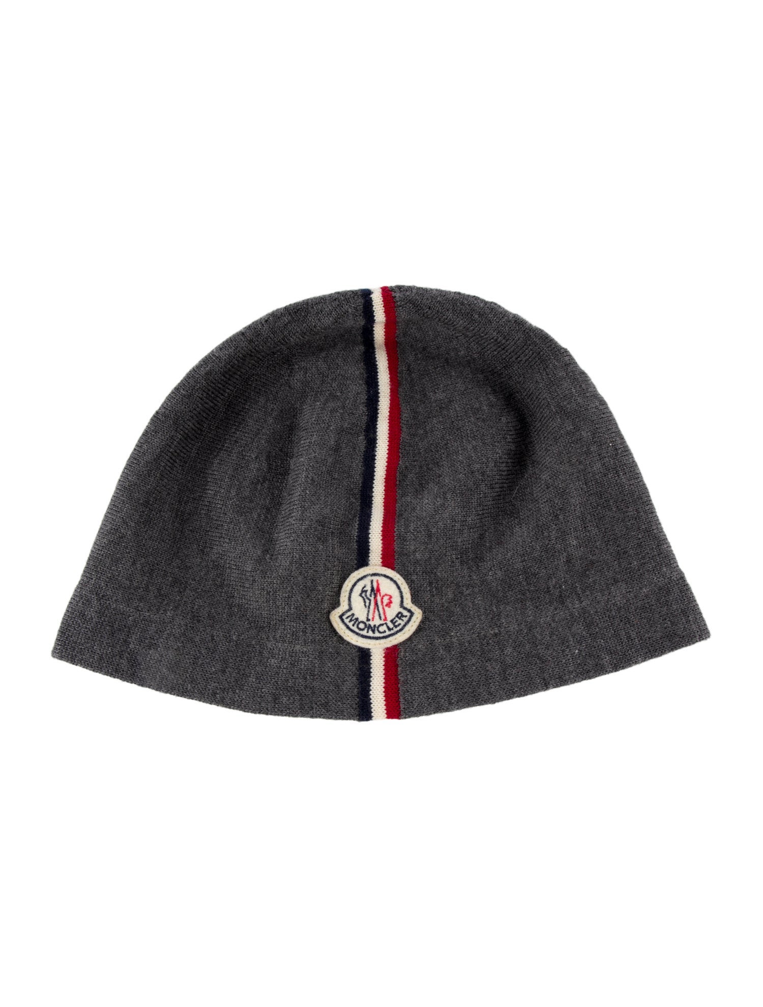 Moncler Men's Grey Pattern Printed Knitted Beanie