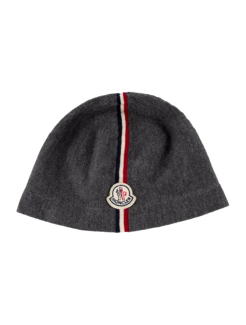 Moncler Men's Grey Pattern Printed Knitted Beanie