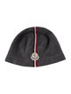 Moncler Men's Grey Pattern Printed Knitted Beanie