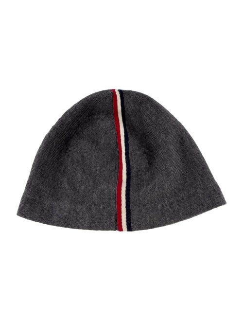 Moncler Men's Grey Pattern Printed Knitted Beanie