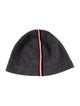 Moncler Men's Grey Pattern Printed Knitted Beanie