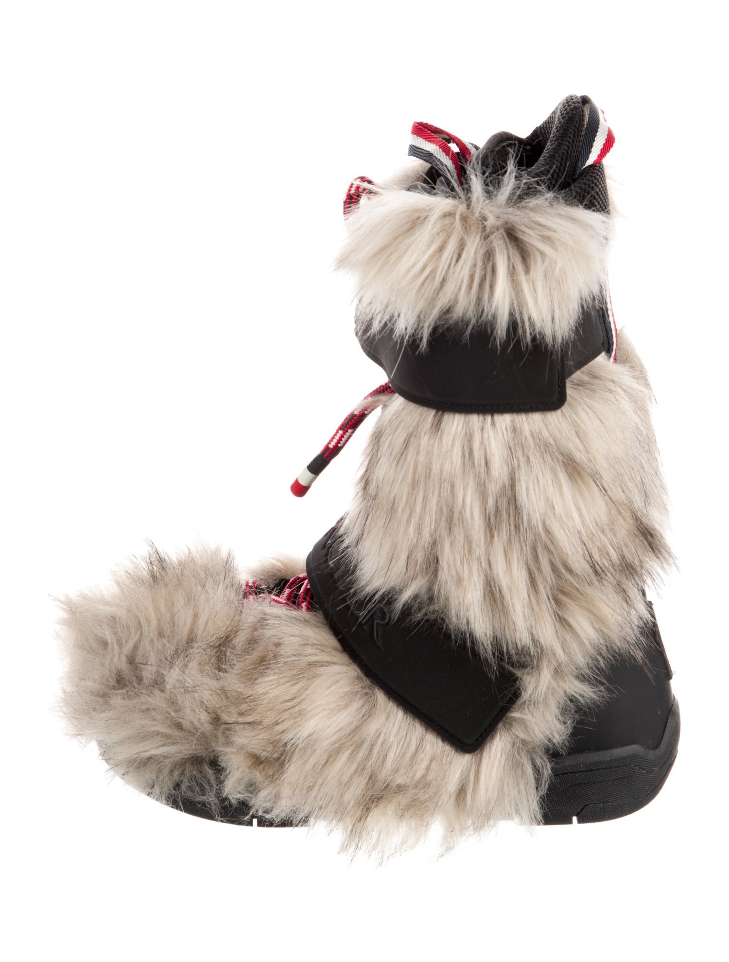 Moncler Fur Colorblock Pattern Boots