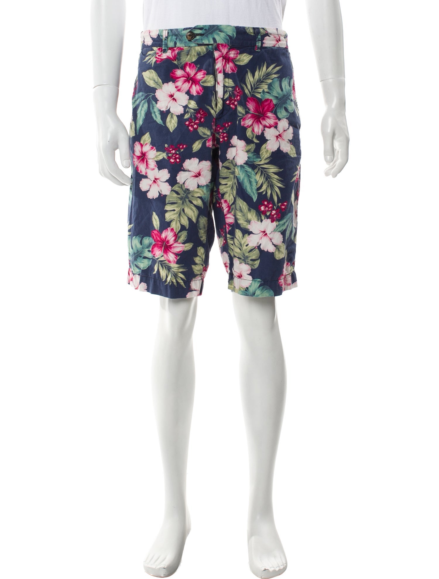 Moncler Floral Print Flat Front Shorts