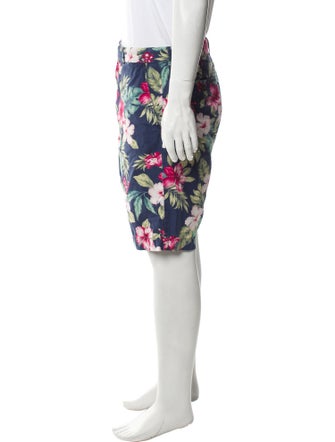 Moncler Floral Print Flat Front Shorts