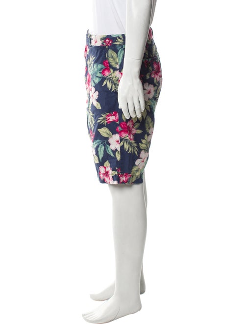 Moncler Floral Print Flat Front Shorts