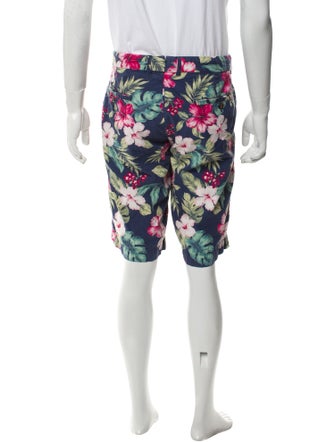 Moncler Floral Print Flat Front Shorts