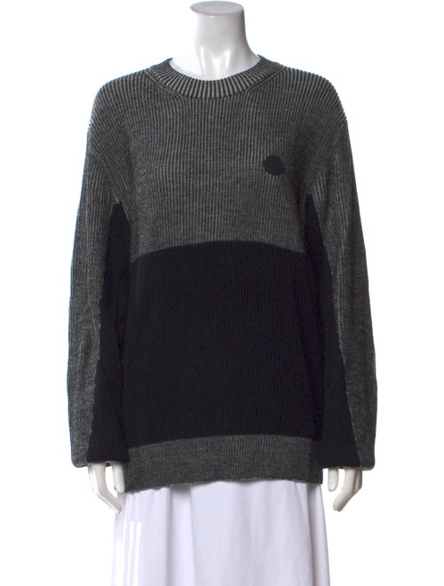 Moncler Virgin Wool Colorblock Pattern Sweater