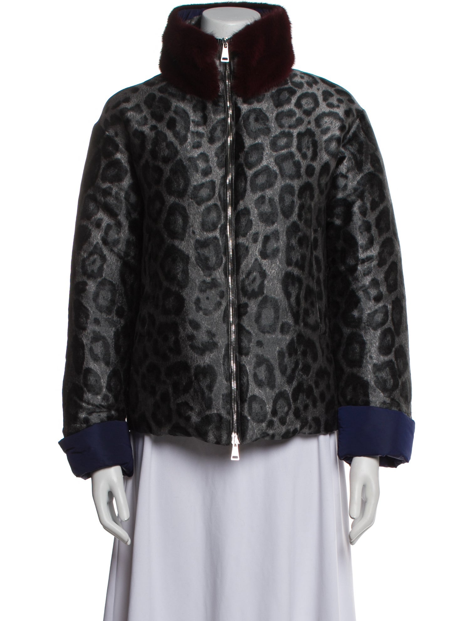 Moncler Animal Print Faux Fur Jacket